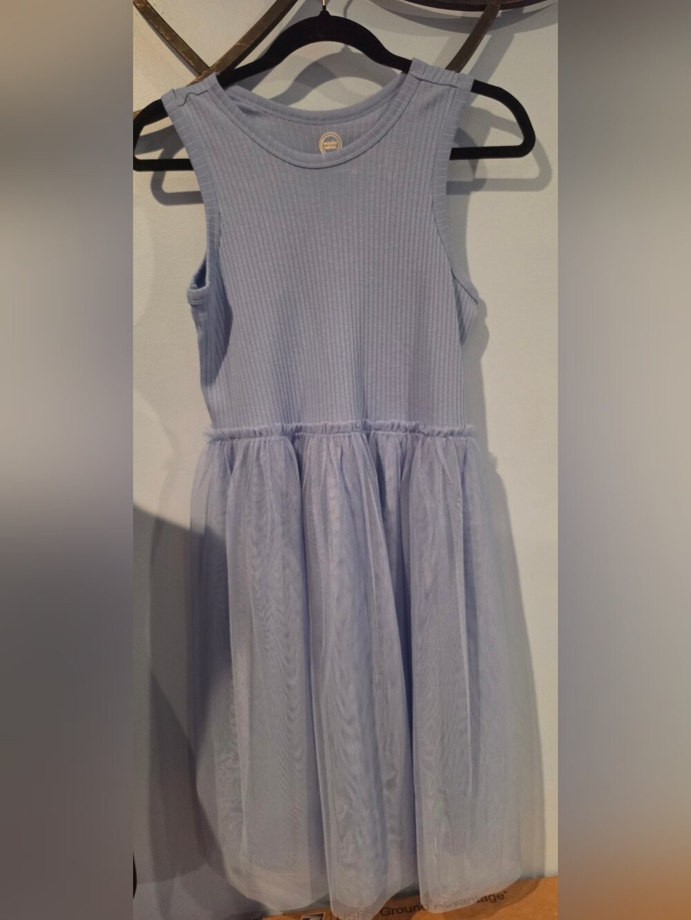 wonder nation Light Blue Ribbed Tank Tulle Dress Size XXL 18